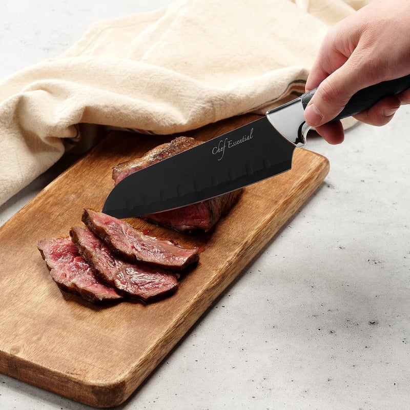 Chef Essential 6 Piece Knife Set With Matching Sheaths, Black - Image 4